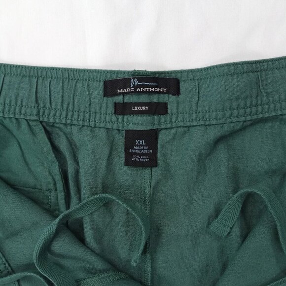 Marc Anthony Mens Linen Shorts Size XXL Green Lightweight Breathable Summer - Picture 4 of 9